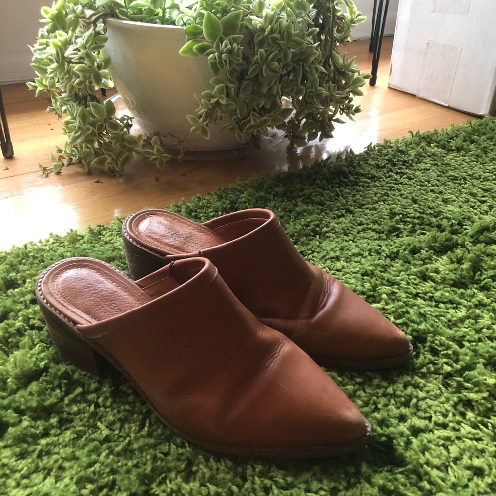 Madewell Brown Leather Mules